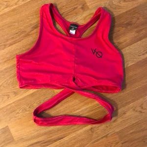 Vanquish wrap crop top size Medium